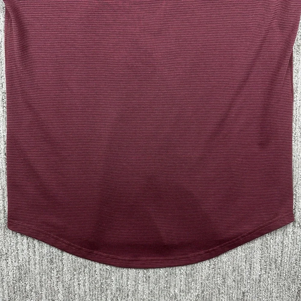 BYLT drop cut short sleeve lux crewneck Striped maroon shirt men's L performance